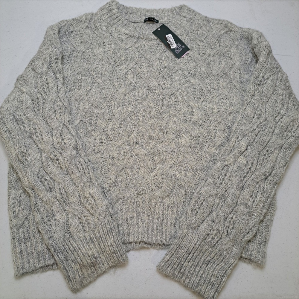 Wild Fable Womens Sweater 2XL Gray NWT Cable Knit 1934-360